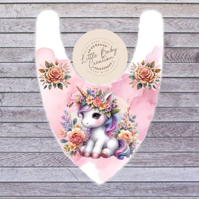 Bavoir bandana licorne