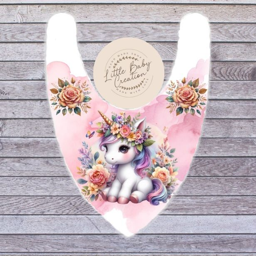 Bavoir bandana licorne